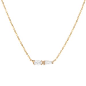 Oval Geometric Zirconia Necklace