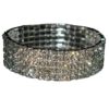 Wholesale Bridal Multi Row Rhinestone Stretch Bracelet Silver White Crystal Women S Jewelry For Party Gift