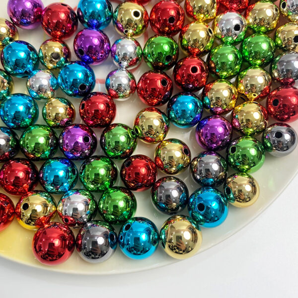oly-efefa5485048bfe6630dec701f8f1384 Wholesale Electroplated Gold Acrylic Round Beads 14mm Loose Beads for DIY Jewelry Keychain, Gift Decorative Accessory