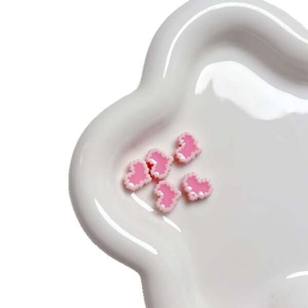 Wholesale Trendy Acrylic Heart Loose Beads Two Tone Painted DIY Phone Charm Craft Supply