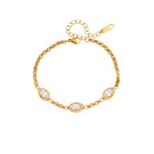 Three marquise zirconia bracelet