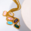 oly-f09e47477fa1da8be34d4355d007003f Wholesale Chic Emerald Green Zircon Collarbone Necklace Oval Pendant Copper Gift Jewelry
