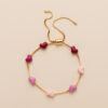 Wholesale Electroplated Heart Shaped Gradient Pink Bracelet Trendy Chic Gift For Women Fashion Accessory