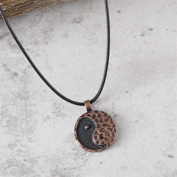 oly-f118e6bf18cc4df9d8bd8cc745dd7e0f Wholesale Retro Tai Chi Bagua Yin Yang Alloy Necklace Stylish Vintage Bronze Finish Fashion Accessory For Resale