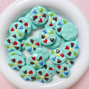05-cyan / Size is about 25mm, hole diameter is about 2.5mm