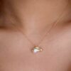 Wholesale Tropical Fish Pendant Necklace Blue Zircon Oil Drop Design Fashion Jewelry Accessory Gift