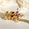 oly-f1ee7cdeed8a6fe232c033d5e02bef71 Wholesale Stainless Steel Electroplated Geometric Multicolor Zircon Ring Unisex Trendy Jewelry Accessory For Everyday And Gift