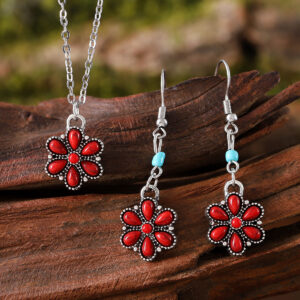 Oval turquoise set (red)