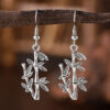oly-f20ebd83a0398e6025513c8f21746bbc Wholesale Chinese Retro Bamboo Leaf Pendant Earring Necklace Jewelry Set Zinc Alloy Chic Gift Boutique Resale