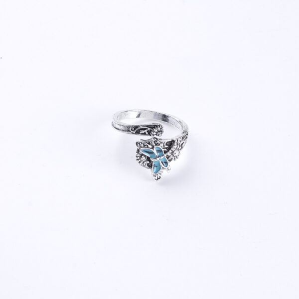 oly-f236dcaf6a513e7803e7be124096197c Wholesale Vintage Dragonfly Open Adjustable Ring Antique Silver Unisex Jewelry Accessory For Everyday Wear