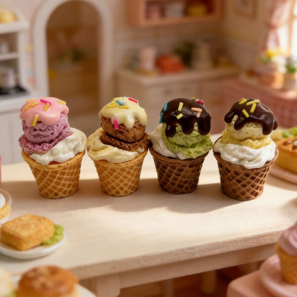 oly-f25584ed2c59459ba805d576f357d1b9 Wholesale Resin Ice Cream Cone Ornament Rainbow Shattered Purple DIY Jewelry Accessory Bag Charm Keychain