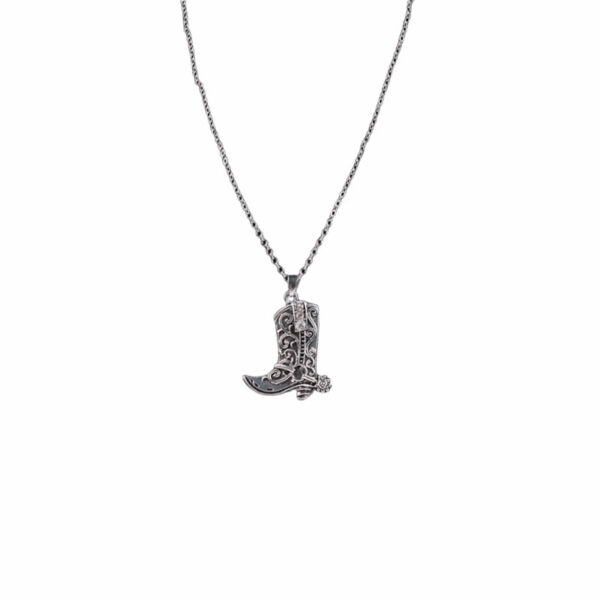 oly-f26c6686e88afa445e7dbe3b661984f0 Wholesale Alloy Electroplated Retro Cowboy Boot Earrings Necklace Jewelry Set Party Gift