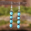 Wholesale Zinc Alloy Electroplated Bohemian Turquoise Drop Earrings Retro Chic Geometric Jewelry Gift