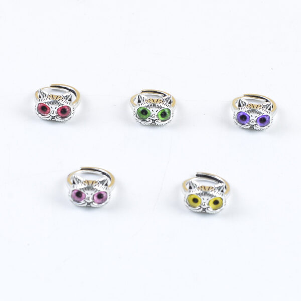 Wholesale Stylish Cat Shape Adjustable Ring Red Zinc Alloy Fashion Jewelry Accessory For Casual Gift Boutique Resale