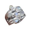 oly-f30d5e65ca489803f1717c2a701f7c5b Wholesale Bohemian Geometric Gemstone Wide Band Ring Silver Tone Zinc Alloy Women S Fashion Jewelry Gift
