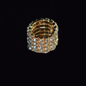 Ring 4 rows Golden White Diamond