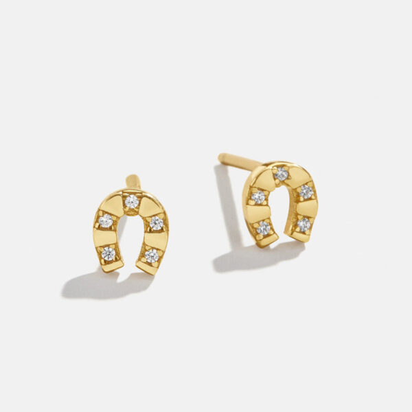 oly-f3c529b993a10912972eb689e4a54146 Wholesale Copper Horseshoe Earrings With Zircon Eye Design Stylish Jewelry Accessory Gift For Party Boutique Resale