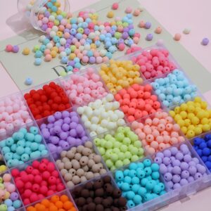 oly-f3e3034efbb70bfc85f8d5601e004821 Wholesale Chic Macaron Pink Acrylic Beads 6mm 100pcs DIY Jewelry Making Kit for Bracelets Phone Charms Gift