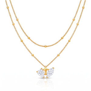 Love marquise double layer necklace