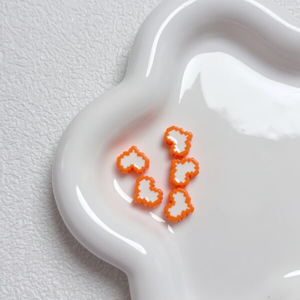 Wholesale Trendy Acrylic Heart Loose Beads Two Tone Painted DIY Phone Charm Craft Supply