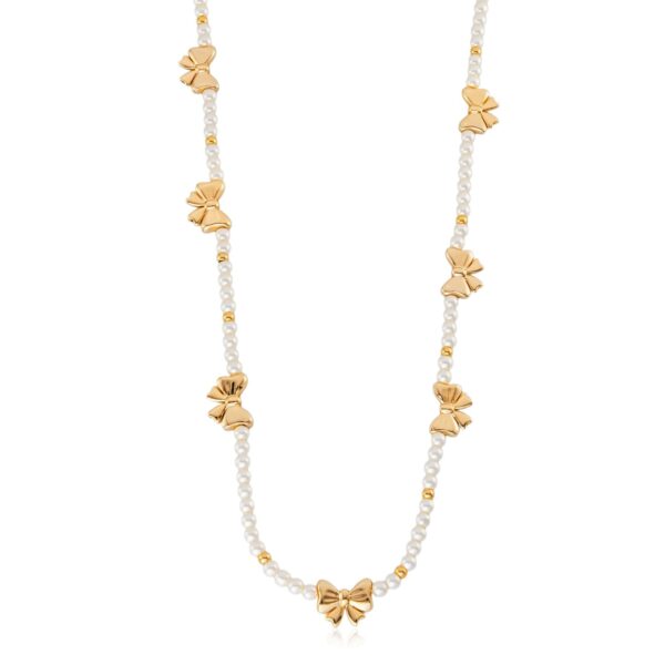 Wholesale Copper Electroplated Pearl Cherry Beaded Necklace Sweet French Style Chic Jewelry Accessory