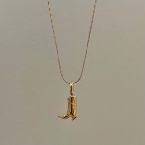 oly-f48d1ff631406b0b9b7124fae00d0db0 Wholesale Retro Cowboy Boot Pendant Necklace Stylish Electroplating Copper Fashion Accessory For Gift And Resale
