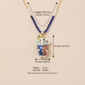 Blue elephant necklace