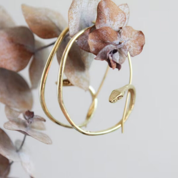 oly-f4f30ab53e03e22df07b40fbb61d0958 Wholesale Trendy Snake Hoop Earrings Minimalist Bohemian Women Zinc Alloy Electroplating Jewelry Fashion Accessory For Resale Gift