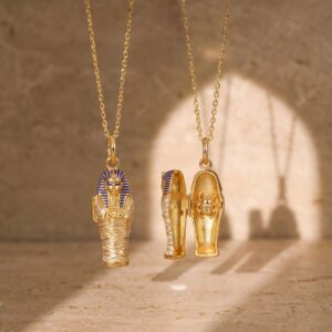 oly-f50546dc50b71dc6f0904379f2e7f892 Wholesale Ancient Egyptian Mummy Bastet Cat Locket Pendant Necklace Copper Electroplated Trendy Jewelry Gift