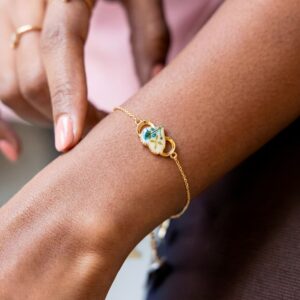 Blue preserved flower bracelet