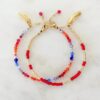 Wholesale Stainless Steel Electroplated Bohemian Feather Beaded Bracelet Dark Blue Fashion Jewelry Accessory Gift