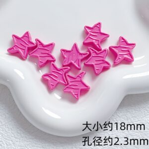 07-rose red / Size is about 18mm, hole diameter is about 2.3mm