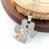Wholesale Trendy Dog Hugging Paw Print Pendant Necklace Zinc Alloy Pet Memorial Charm Fashion Accessory Gift