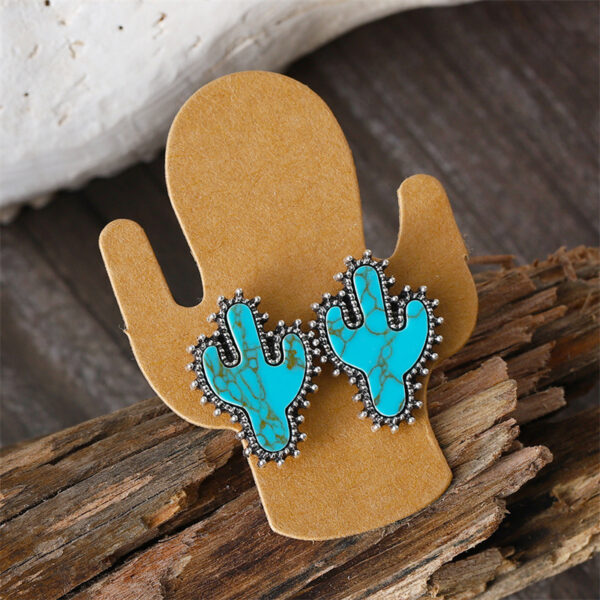 oly-f63c81ab51054e737b1a4e8de43d613c Wholesale Cactus Turquoise Earring Necklace Set Layering Jewelry Fashion Accessory Boutique Resale