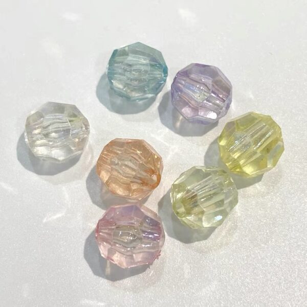 Wholesale Acrylic AB Coated Faceted Soccer Ball Beads, Colorful Loose DIY Jewelry Making Accessory, Boutique Resale