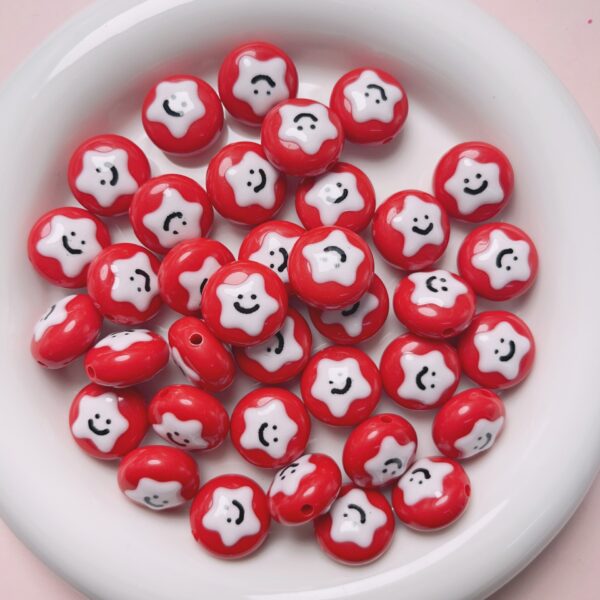 oly-f646b866600ceb7c6b30f805c2709be0 Wholesale Acrylic Glow in the Dark Hand Painted Heart & Star Loose Beads for DIY Phone Charm Keychain Bracelet Making - Fashion Accessory