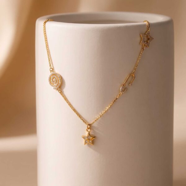 oly-f6f39e787dde4e5e05dc3c59e63a51cd Wholesale Star Moon Heart Zircon Pendant Necklace Electroplating Copper Fashion Accessory Trendy Gift For Casual Everyday Wear And Boutique Resale