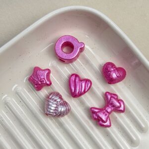 08-Rose Red / Letter beads