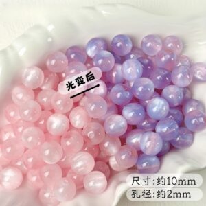 02-light pink / Size is about 10mm, hole diameter is about 2mm