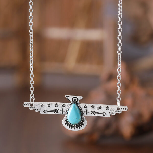 oly-f737664edf1b8fe34cc697ed73a02591 Wholesale Antique Silver Bohemian Airplane Pendant Necklace Turquoise Inlay Vintage Style Jewelry Boutique Resale