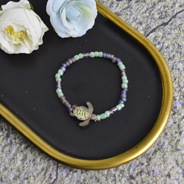 oly-f753fe8afaef11b5b202b763f8b876c5 Wholesale Retro Turtle Design Elastic Bead Bracelet Colorful Zinc Alloy Unisex Jewelry Gift For Anniversary Celebration Fashion Accessory