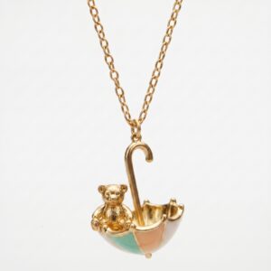 Colorful bear umbrella necklace