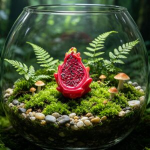 Miniature fruit cute pieces-red heart pitaya / [the sizes are all mini models of about 1cm]