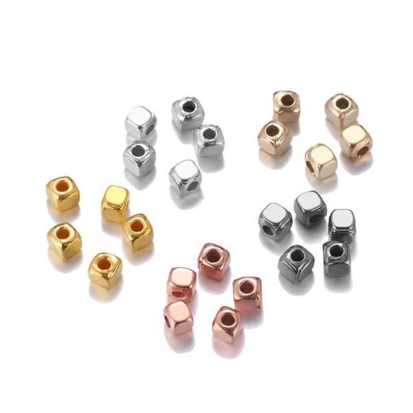 oly-f81afd889f0f54887bda19982a40ce9a Wholesale 200pcs 3mm Electroplated Ancient Bronze Square Plastic Spacer Beads for DIY Jewelry Making Craft Supply