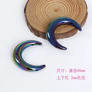 19 - top & bottom hole - black / Size is about 35 * 47mm, aperture is about 2.9mm