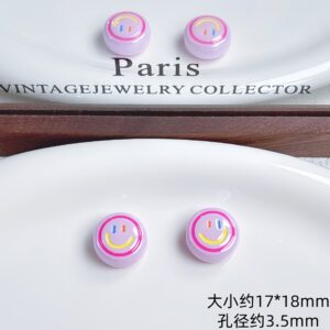 14-purple round smiley face / Sold by the piece