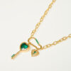 oly-f869eb29522b016069845db631ad8c8e Wholesale Stylish Heart Key Pendant Necklace Copper Material Diamond Inlay Process Tone Copper With Zircon Fashion Jewelry Gift