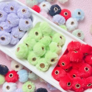 Wholesale Soft Faux Fur Pom Pom Beads Fashion Jewelry Accessory for DIY Phone Charm Party Gift Boutique Resale
