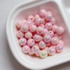 oly-f8e26fbcd69e68cefd5e91fd60c1e519 Wholesale Luminous Acrylic Round Beads 8 12mm Light Pink Electroplated for DIY Jewelry Making Bracelet Phone Charm Craft Supply