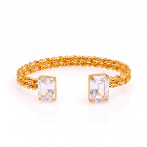 Zirconia double-layer twisted bracelet